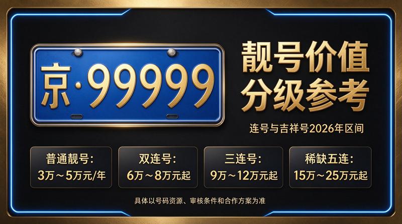 闲置北京租牌照三年价格明细表业务展示图
